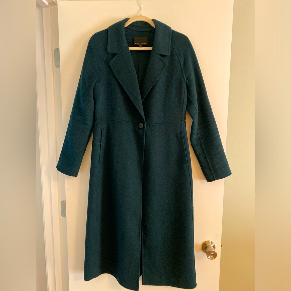 Evergreen Banana Republic Wool Blend Coat